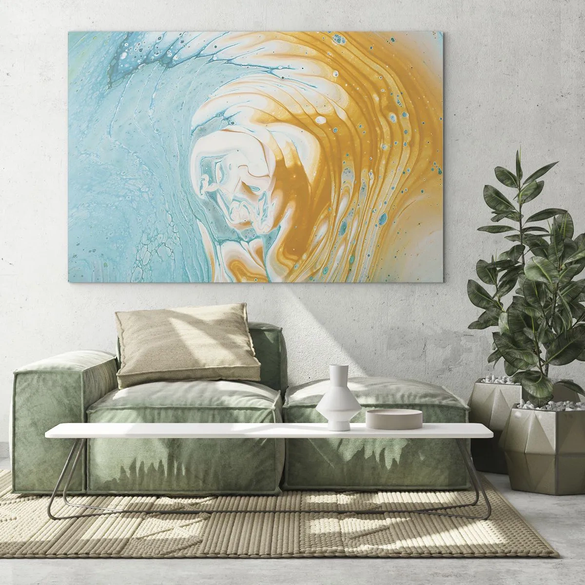 Glass picture - Pastel Swirl - 120x80 cm