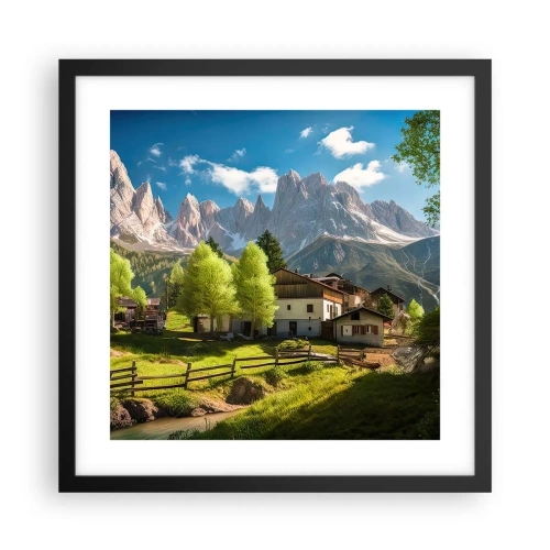 Poster in black frame - Alpine Idyll - 40x40 cm