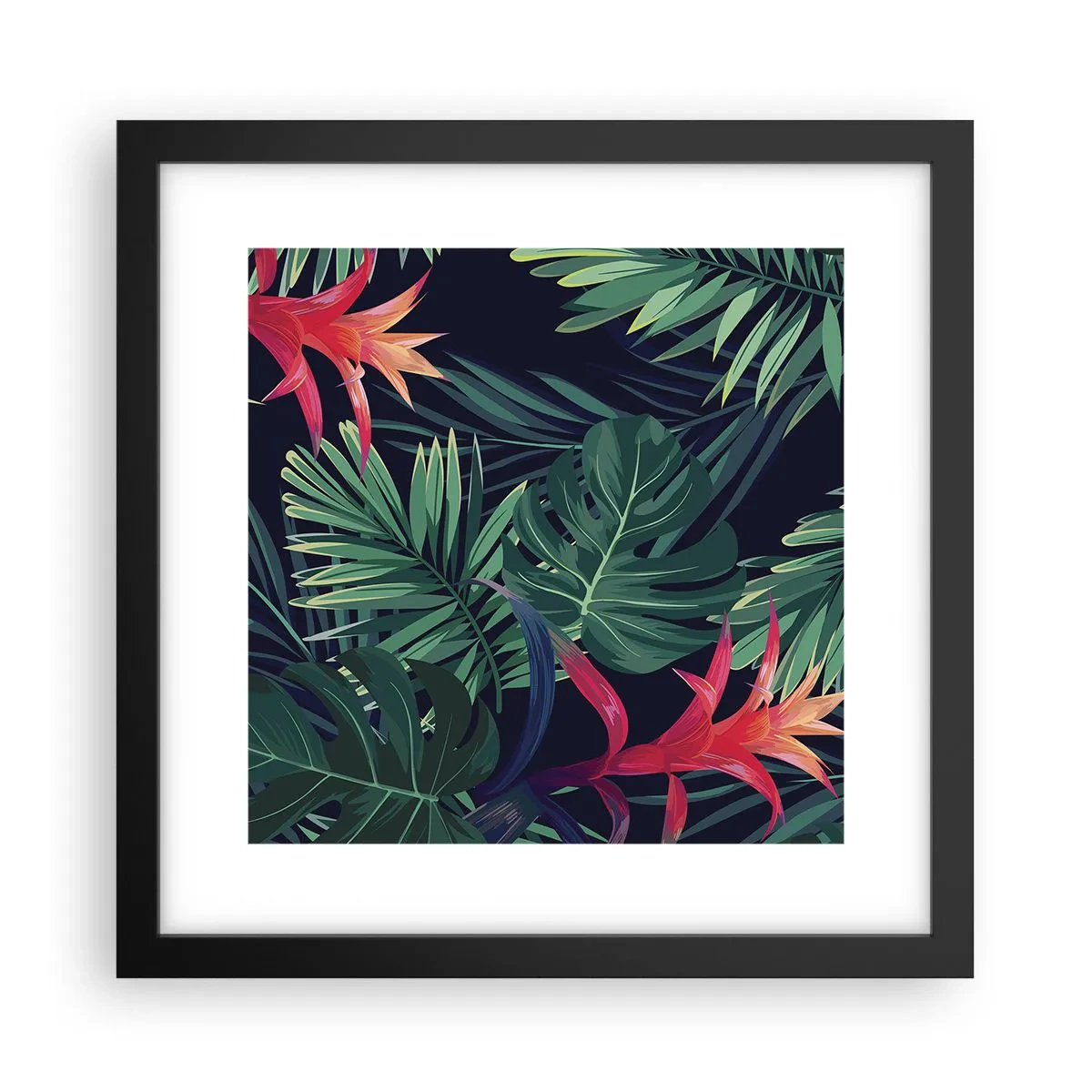 Poster in black frame - Burn in Green - 30x30 cm