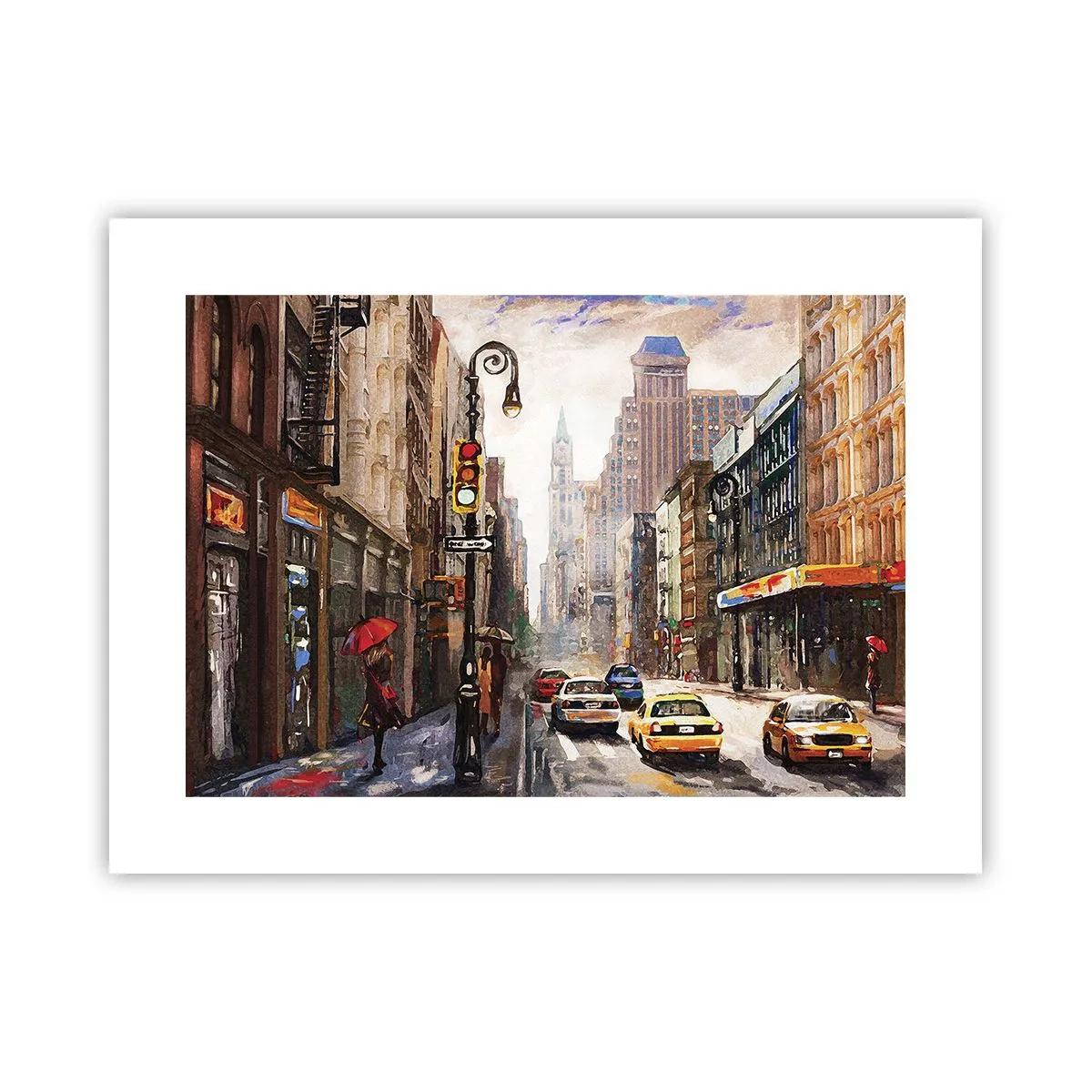 Poster - New York - Colourful in Rain - 40x30 cm