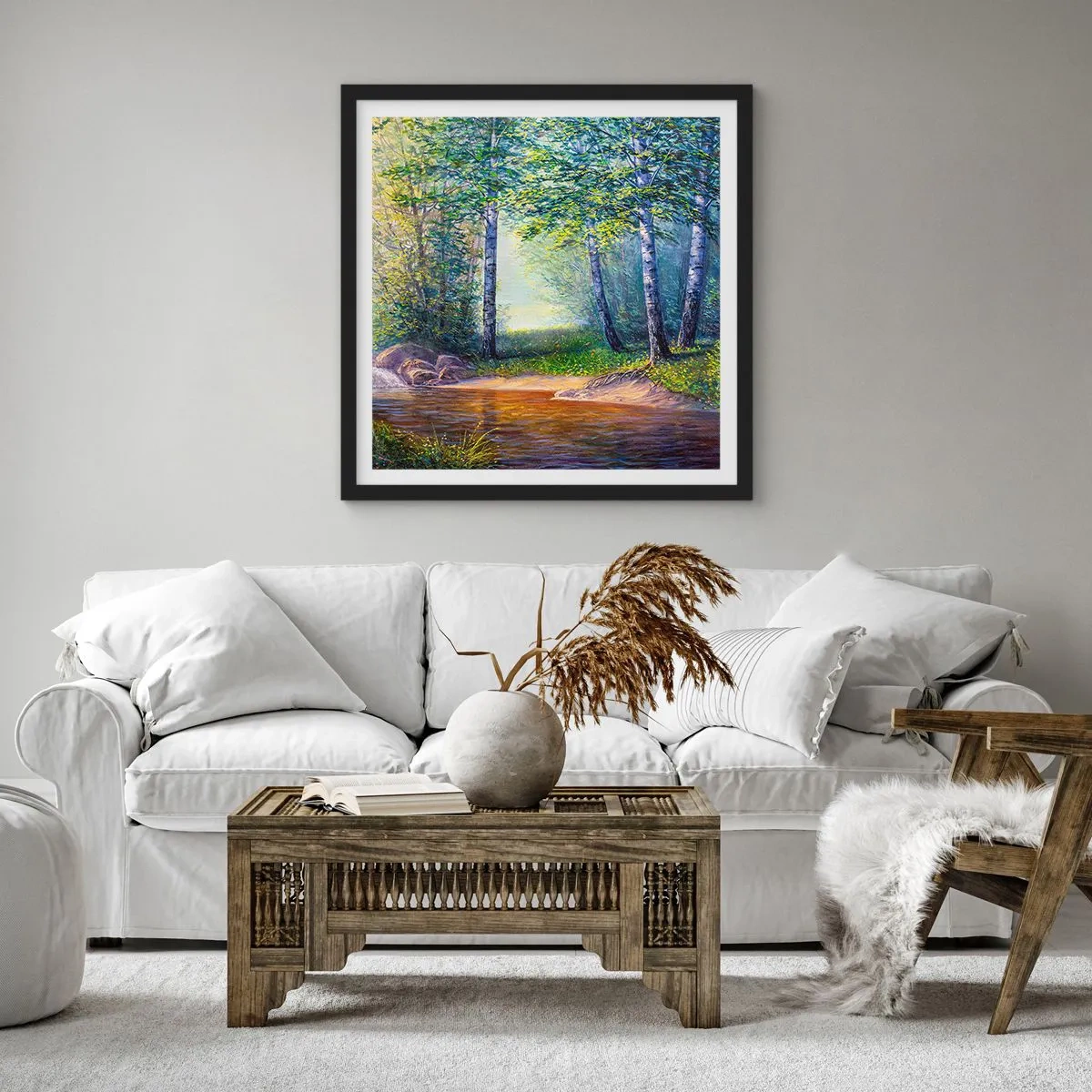 Poster in black frame - Idyllic Scenery - 60x60 cm