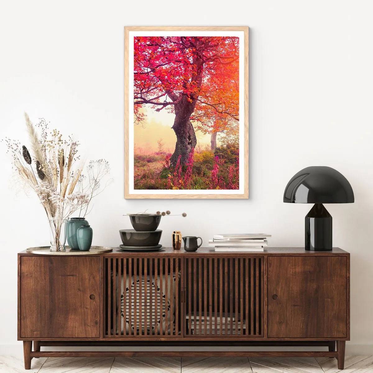 Poster in light oak frame - In Full Bloom - 70x100 cm