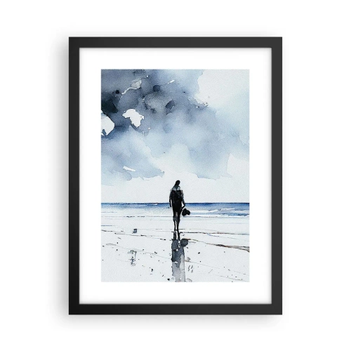Poster in black frame - Conversation with the Sea - 30x40 cm
