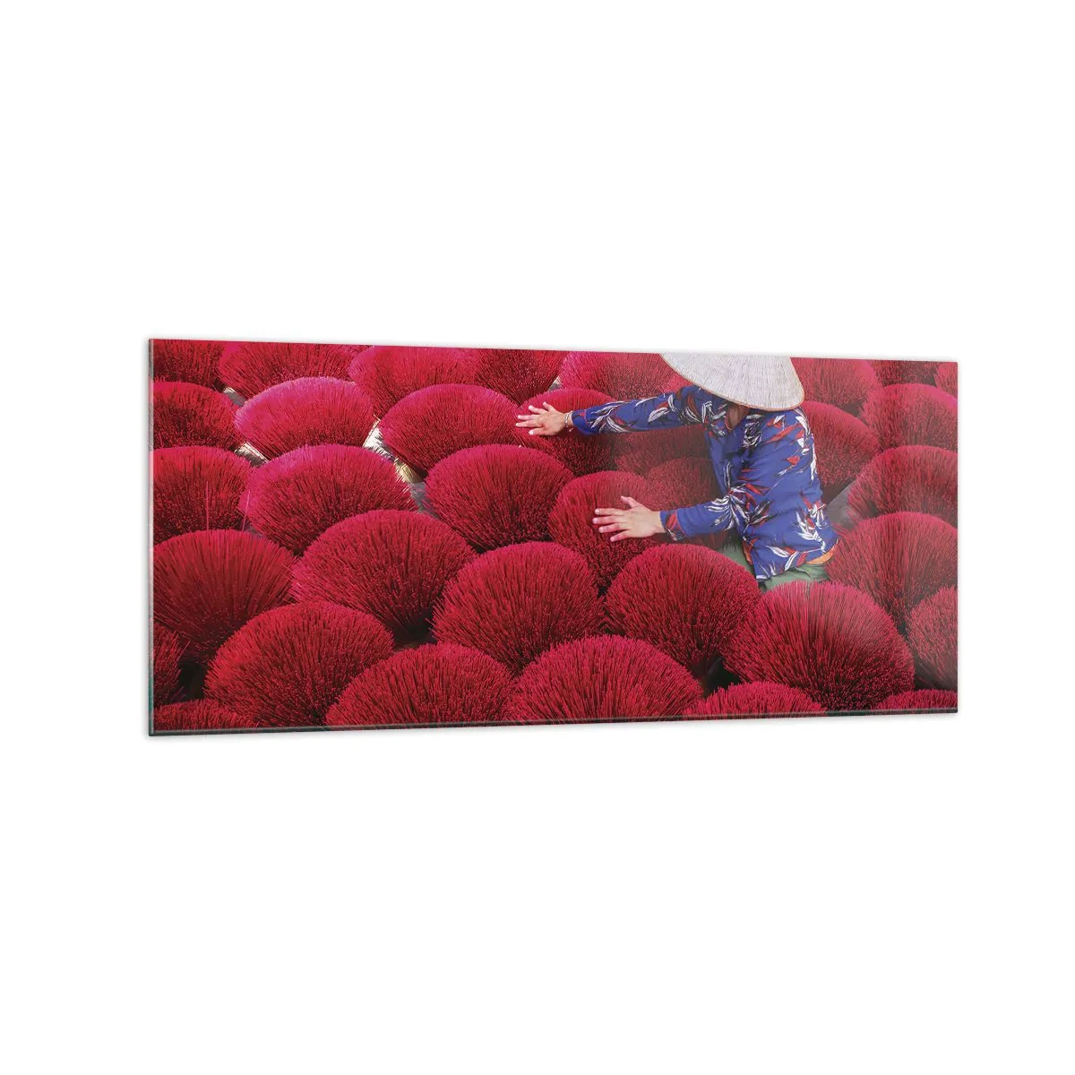 Glass picture - In the Rice Field  - 120x50 cm