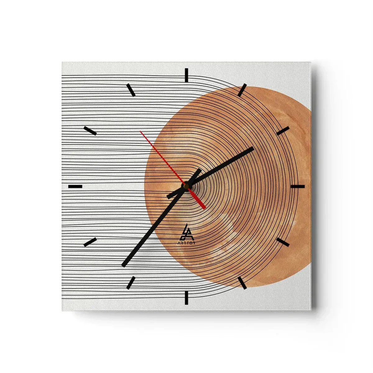 Wall clock - Clock on glass - Sunny Composition - 40x40 cm