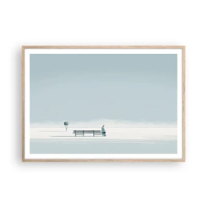 Poster in light oak frame - Yes, I Am Waiting - 100x70 cm