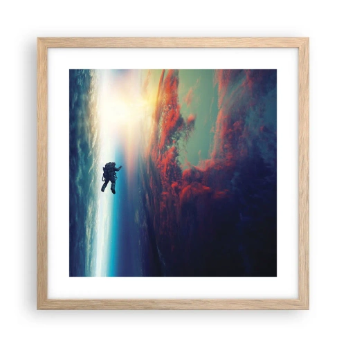 Poster in light oak frame - Confronting the Universe - 40x40 cm