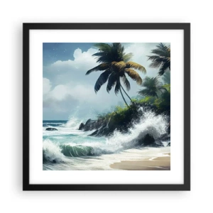Poster in black frame - On a Tropical Shore - 40x40 cm