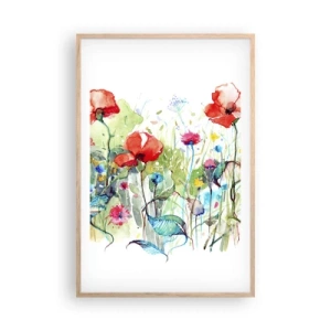 Poster in light oak frame - Meadow in May - 61x91 cm