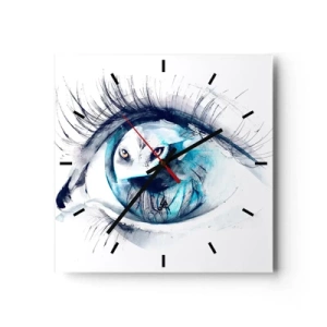 Wall clock - Clock on glass - Eye to Eye with Wilderness - 30x30 cm