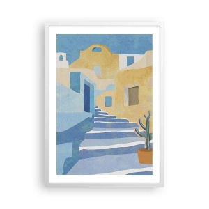 Poster in white frmae - Day in an Arabic City - 50x70 cm