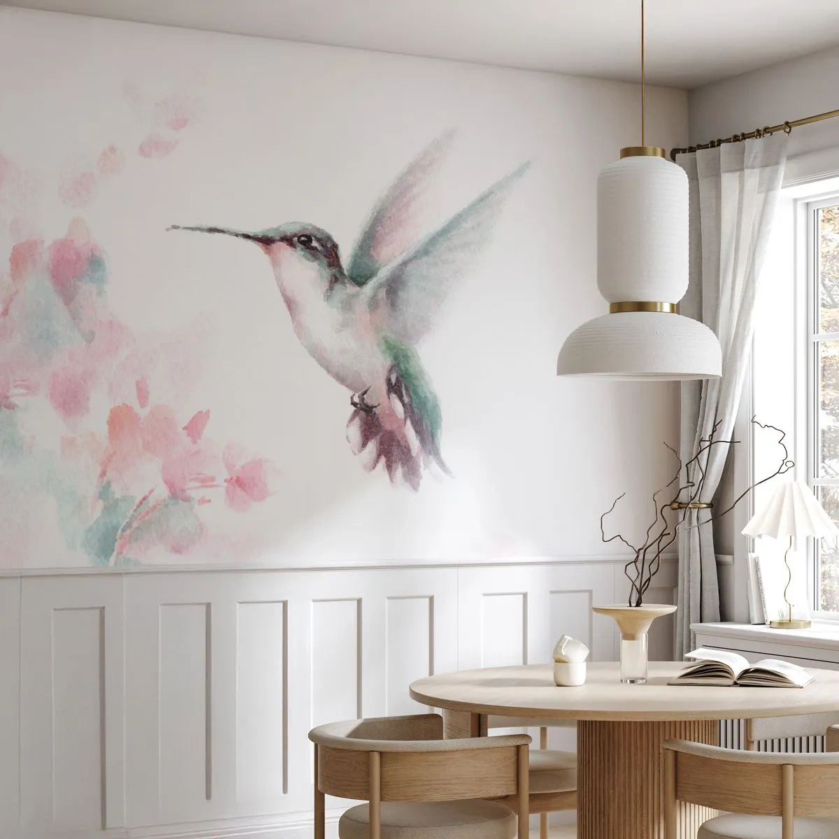 Photo Wallpaper Premium Canvas - Stopped in Flutter - Humming-bird, Bird, Piece - 250x175 cm
