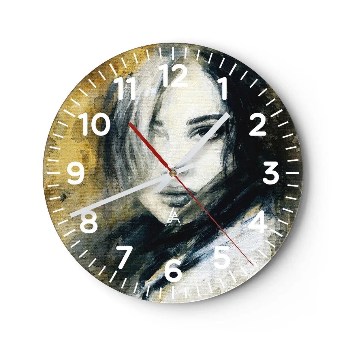 Wall clock - Clock on glass - More Innocent or Sensual? - 30x30 cm