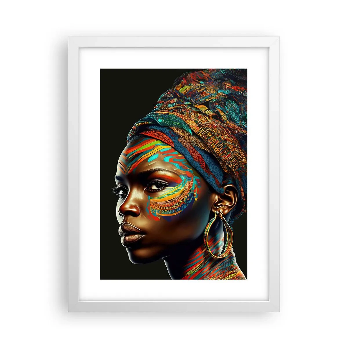Poster in white frmae - African Queen - 30x40 cm