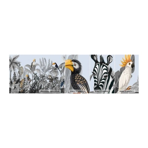 Photo Wallpaper Sample Self-Adhesive Deluxe Sticker - African Fairy Tale - Abstraction, Jungle, Animals - 100x30 cm