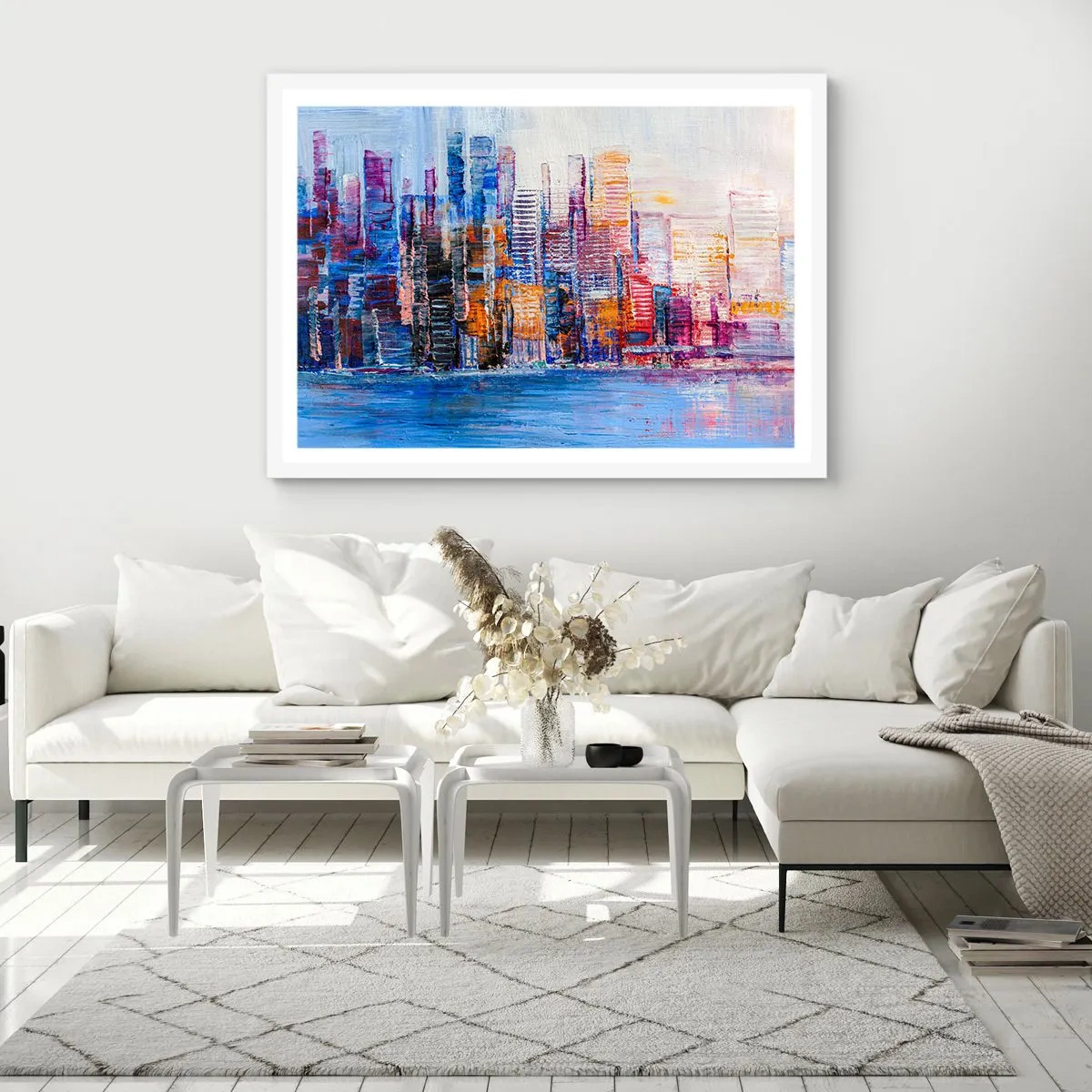 Poster in white frmae - Joyful Metropolis - 91x61 cm