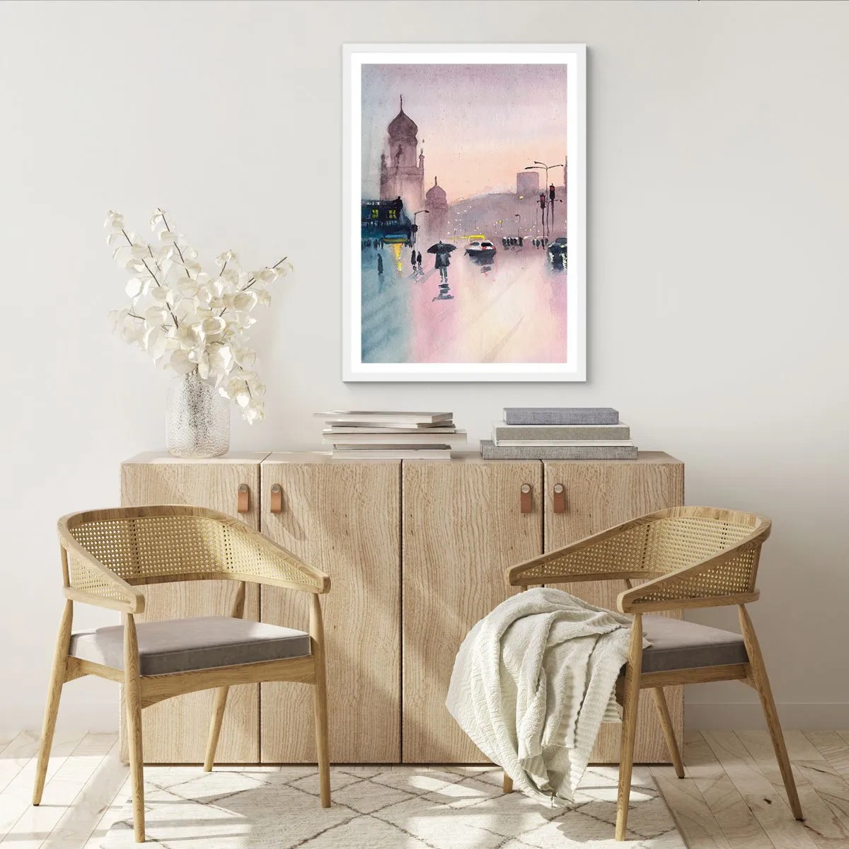 Poster in white frmae - In a Rainy Fog - 40x50 cm