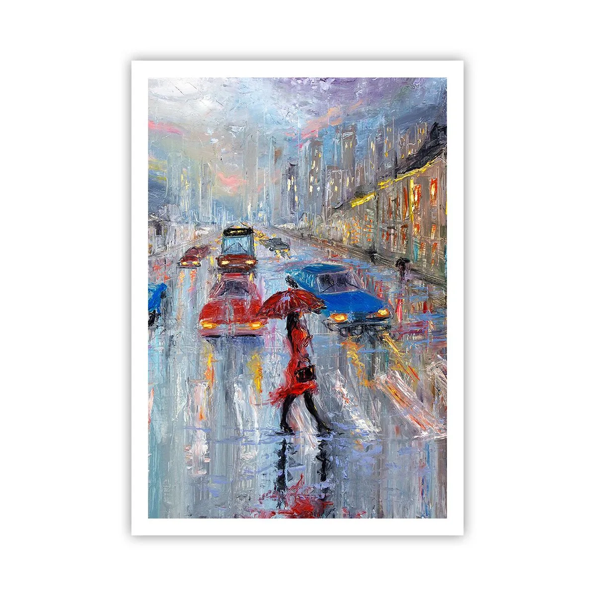 Poster - Rainy Afternoon in a City - 70x100 cm
