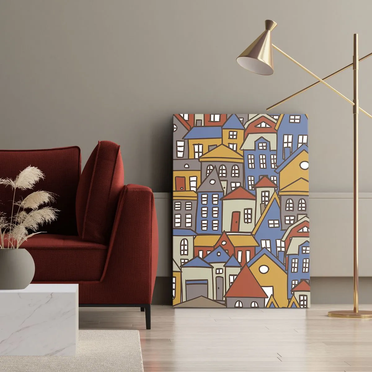 Canvas picture - House after House - 45x80 cm