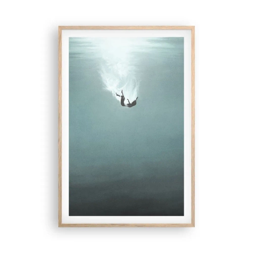 Poster in light oak frame - In the Arms of the Ocean - 61x91 cm