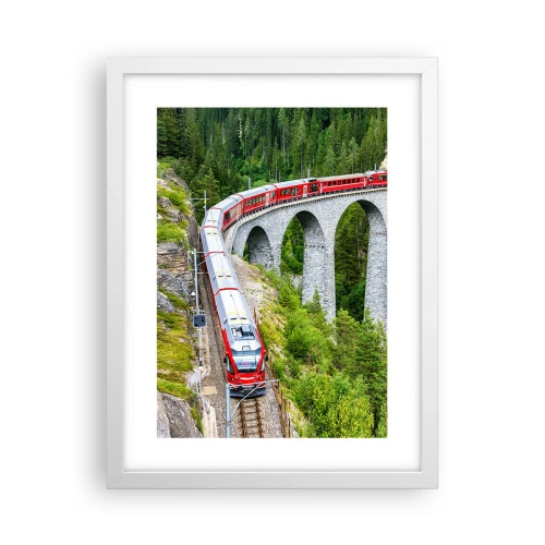 Poster in white frmae - Time for Mountin Views - 30x40 cm