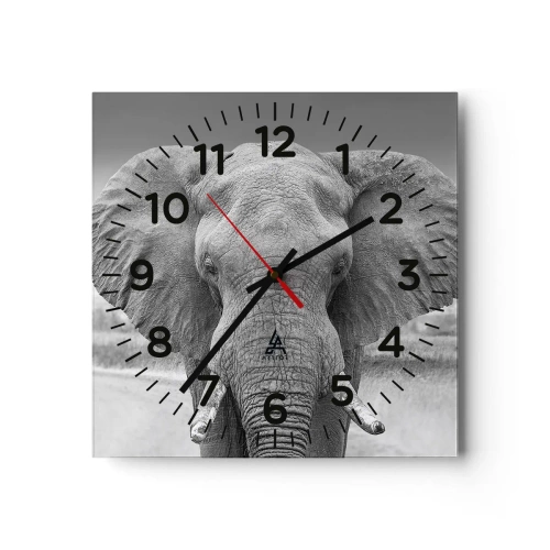 Wall clock - Clock on glass - Welcome to My World - 40x40 cm