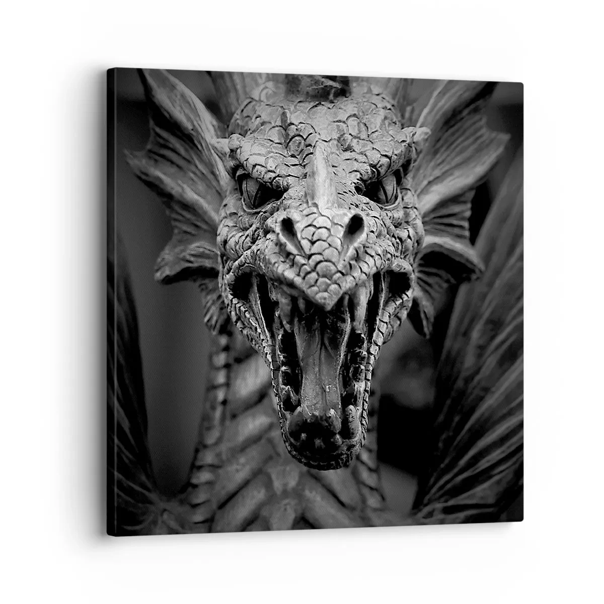 Canvas picture - Fairytale Dragon in Grey - 30x30 cm