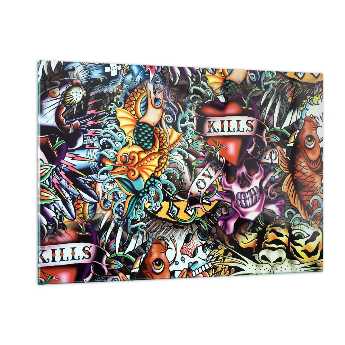 Glass picture - Dream of a Tattoo Artist - 120x80 cm