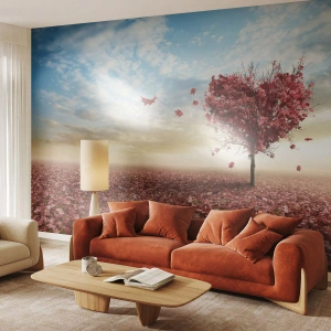 Photo Wallpaper Standard Eco - Fall in Love with Autumn - Landscape, Graphics, Tree - 200x140 cm