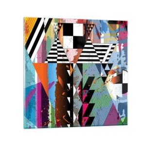 Glass picture - Geometric and Organic - 30x30 cm