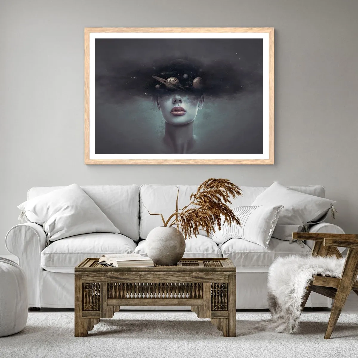Poster in light oak frame - And Planets are Revolving… - 91x61 cm