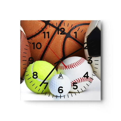 Wall clock - Clock on glass - Football Unites Us - 40x40 cm