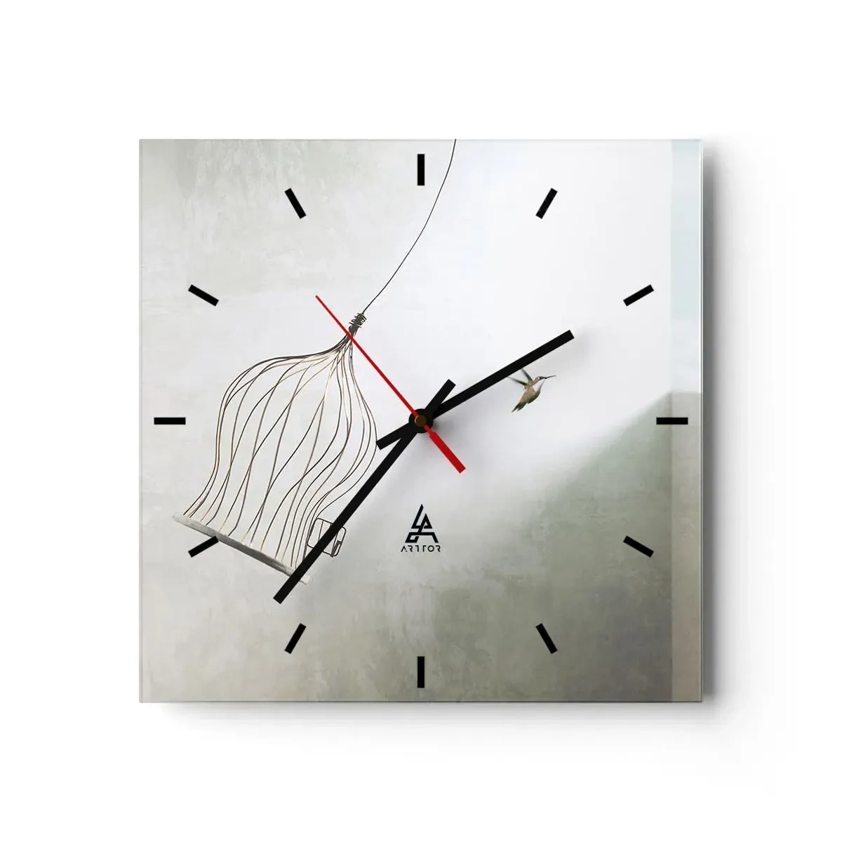 Wall clock - Clock on glass - In His Element - 30x30 cm