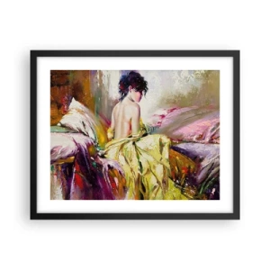 Poster in black frame - Graceful in Yellow - 50x40 cm