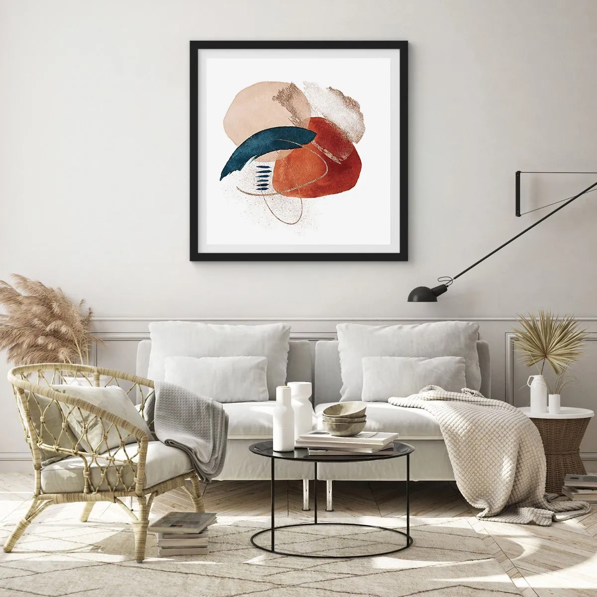 Poster in black frame - Oval Composition - 60x60 cm
