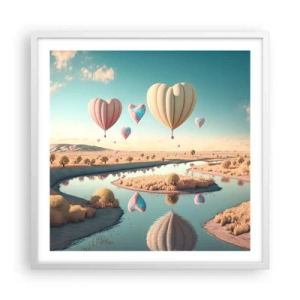 Poster in white frmae - Love Lifts You up - 60x60 cm