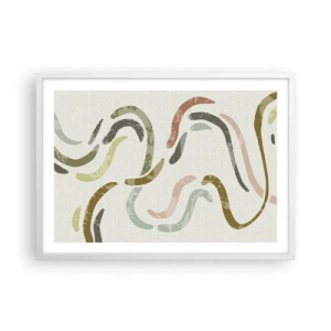 Poster in white frmae - Cheerful Dance of Abstraction - 70x50 cm