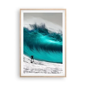 Poster in light oak frame - Challenge Accepted - 61x91 cm