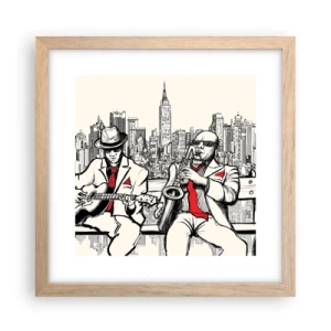 Poster in light oak frame - New York Improvisation - 30x30 cm