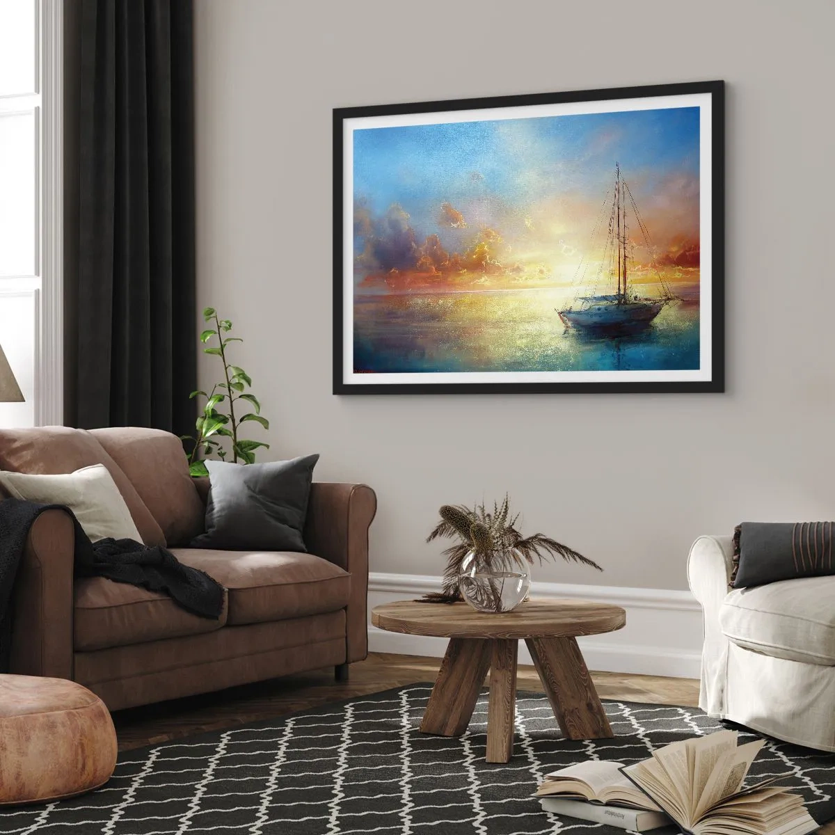 Poster in black frame - In a Golden Bay - 70x50 cm