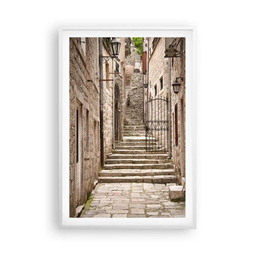 Poster in white frmae - Magical Old Alley - 61x91 cm