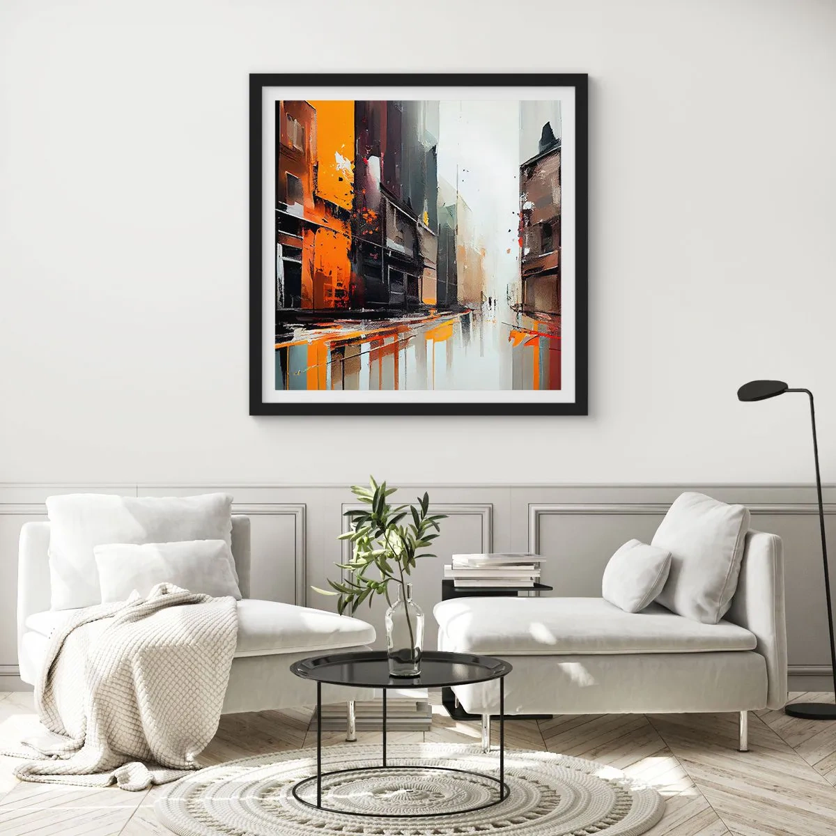 Poster in black frame - Rainy Day - 50x50 cm