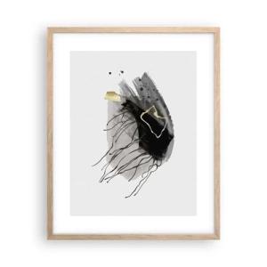 Poster in light oak frame - In Black and Gold - 40x50 cm