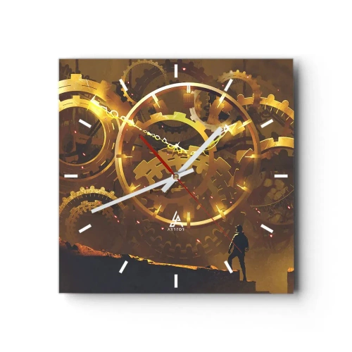 Wall clock - Clock on glass - At the Beginning of Time - 30x30 cm