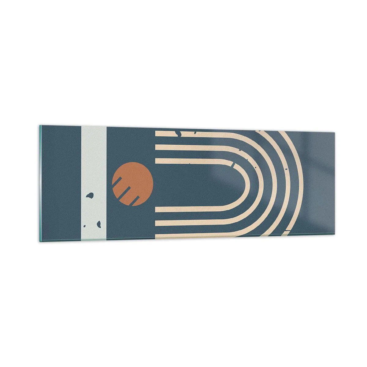 Glass picture - Geometry on Navy Blue - 90x30 cm