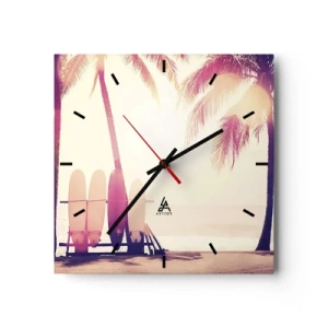 Wall clock - Clock on glass - It Will Be a Wonderful Day - 30x30 cm