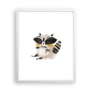 Poster in white frmae - My Friend Raccoon - 40x50 cm