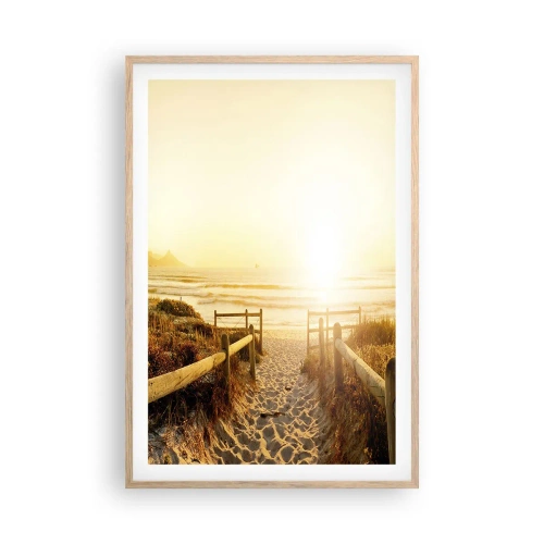 Poster in light oak frame - Through the Dune, Towards the Sun - 61x91 cm