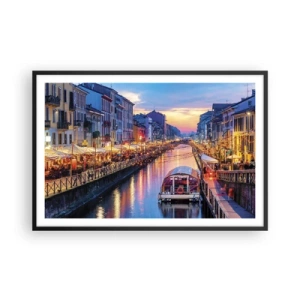 Poster in black frame - Evening of Light and Fun - 91x61 cm