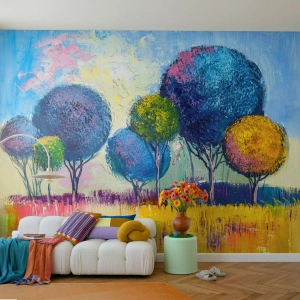 Photo Wallpaper Premium Canvas - Sphere - an Ideal Shape - Abstraction, Landscape, Graphics - 350x256 cm